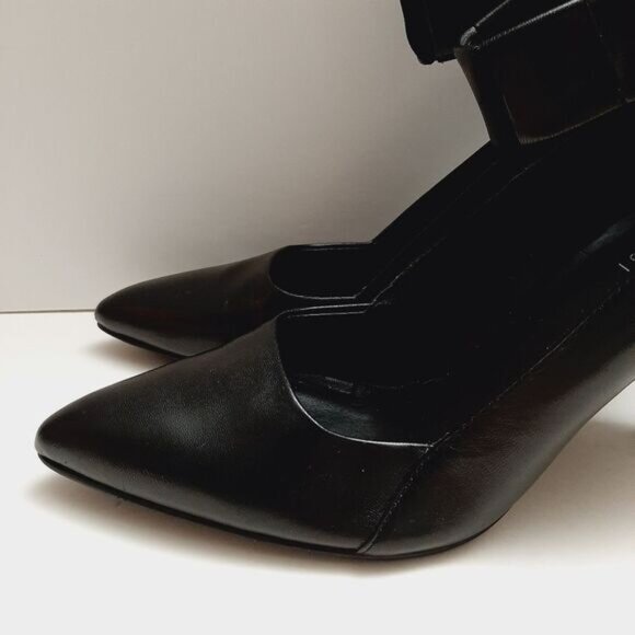 NINE WEST PrepSchool Ankle Strap Pointy Toe High Heel Pumps Black Sz 8.5 M - Picture 9 of 16